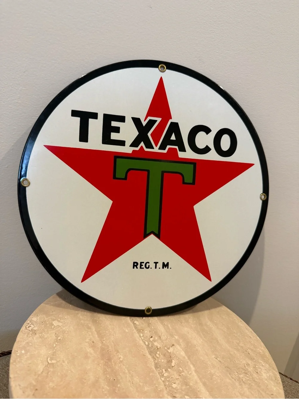 Vintage Ande Rooney TEXACO Porcelain Enamel Steel Sign